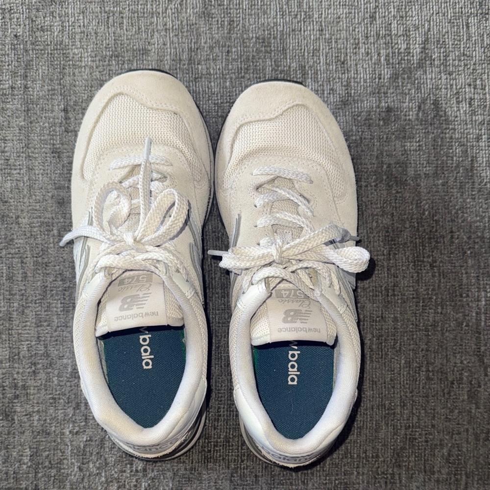 New Balance Cream Lace-Up Sneakers